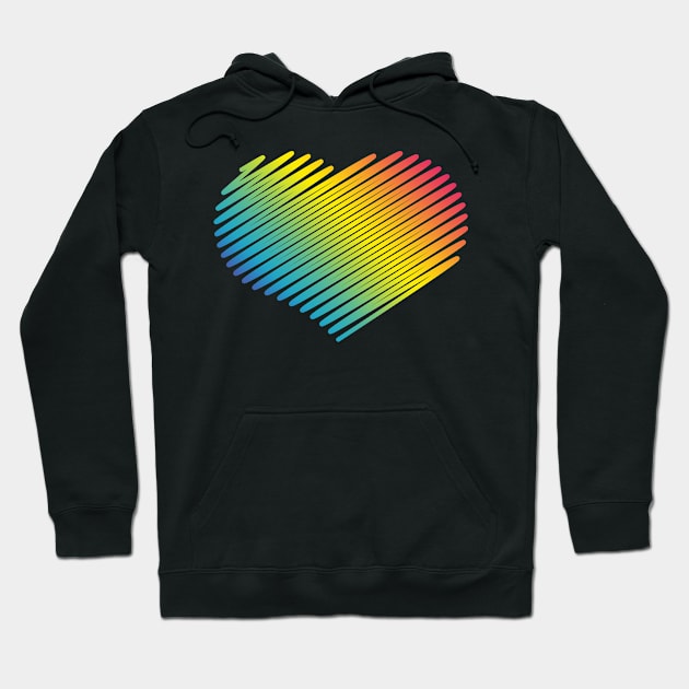 Rainbow Heart (Love / Scribble) Hoodie by MrFaulbaum